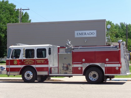 red fire truck on street 